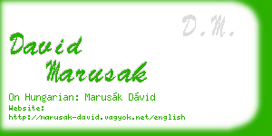 david marusak business card